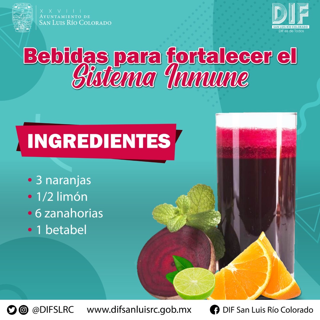 DIFSLRC's tweet photo. Les compartimos una receta en jugo que favorece al sistema inmune. 🥤
#DIFesdeTodos https://t.co/eJdR9WMuh6