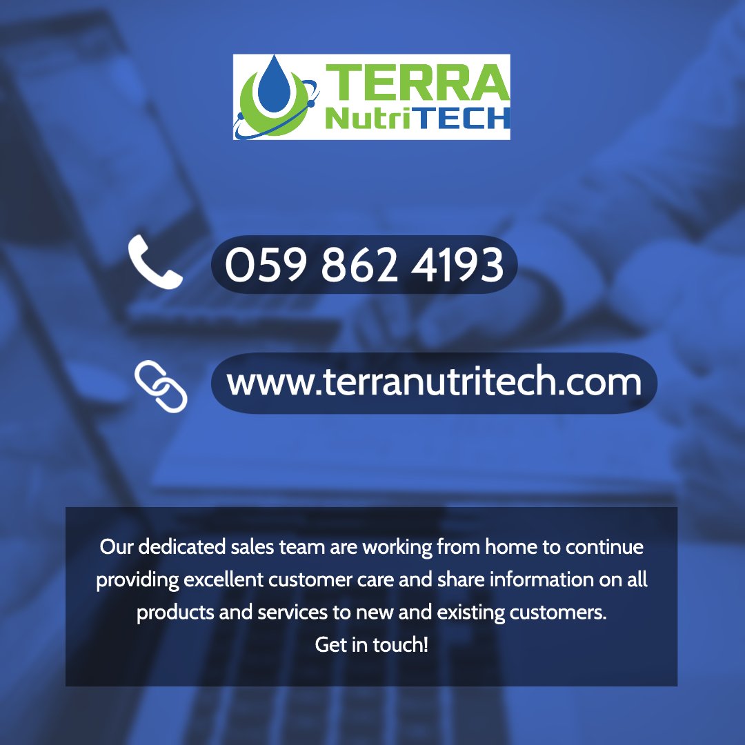 TerranutriTECH's tweet photo. We would like to thank our staff @TerranutriTECH &amp; Terra Services keeping business phone lines and all online correspondences live and up-to-date for both new &amp; existing customers during the current pandemic. #weareinthistogether #workingflatout #keepingitmoving #COVID19 https://t.co/vsb7f1uVq7