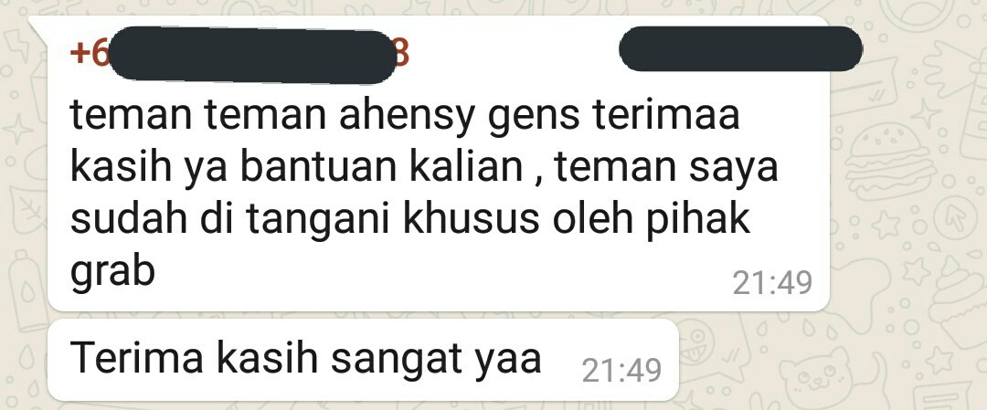 Udah aman nih.Next-nya jangan nunggu viral dulu baru direspon ye, Min  @GrabID. Kesian tauk