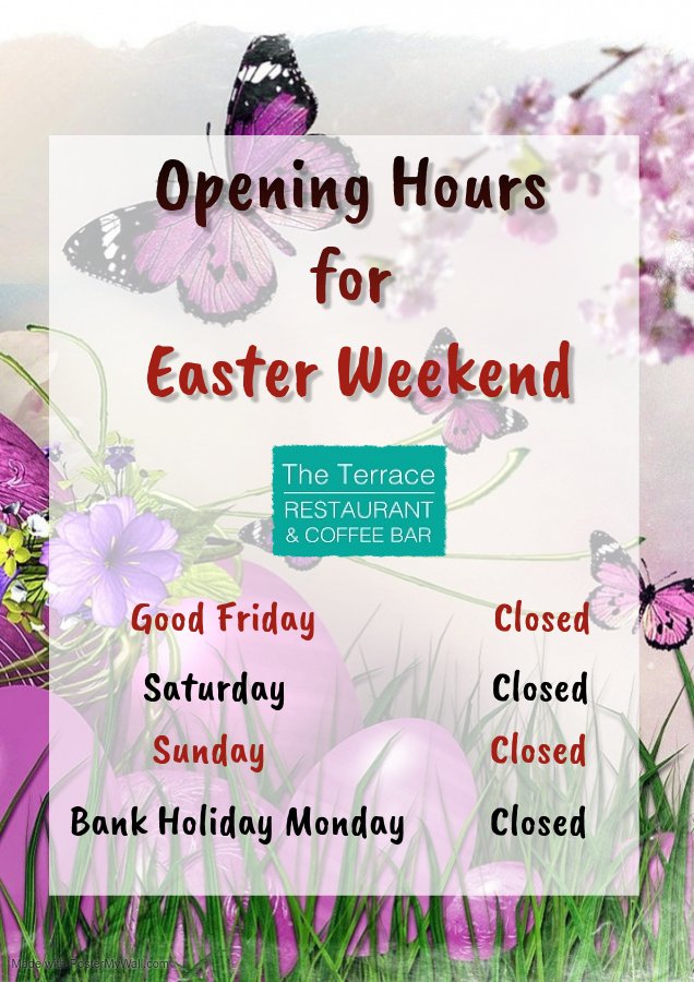Terrace Restaurant- Closed for Easter Weekend 🐰👍

#Brighton #rsch #lunchtime