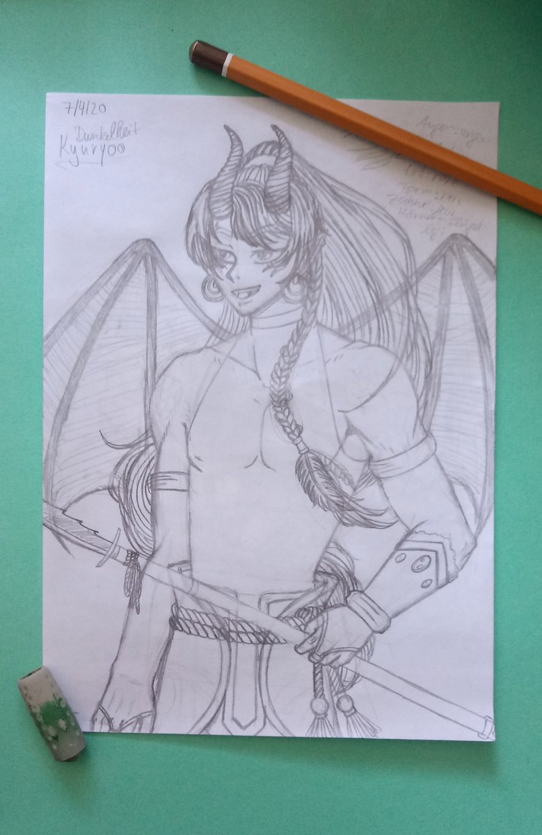 froschiking2's tweet photo. Ich hab heute an einer weiteren Skizze für mein Ausmalbuch gearbeitet ❤ Mein #OC Kyuuryo habe ich das 1. mal als Solun (semiopen species) gezeichnet :) 

#manga #mangaart #sketch #sketches #OC #owncharacter #chara #character #charakter #semiopenspecies #Solun #mangaart #dragon https://t.co/1gbMsm3J7F