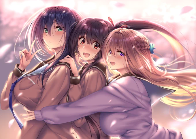 「アマカノ2」マスターアップイラスト描かせていただきましたー!
4月24日発売ですので是非プレイしてこの3人を幸せにしてあげてくださいね!
#アマカノ2 