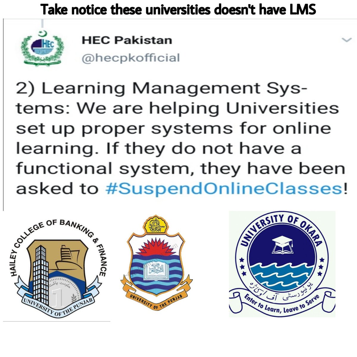 Broken74792880's tweet photo. #HEC_StopOnlineClasses 
Stop online system we have pay heavy fees not for online 
@hecpkofficial 
@WaseemBadami 
@geonews_urdu 
@ARYNEWSOFFICIAL 
@BBCUrdu https://t.co/8TqIZScQq8