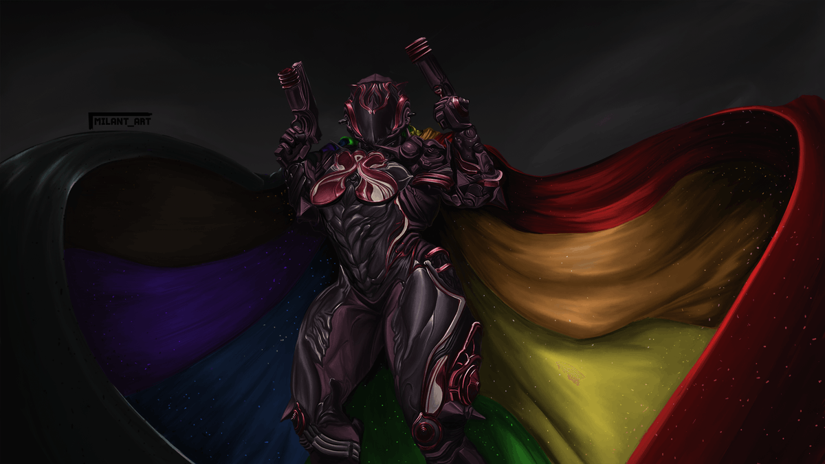 milant_art's tweet photo. Wandering through the dark looking for answers you stumble into her, radiant and poised, she offers you support in these trying times. 

#warframe 
#warframefanart
@PyrahTV @moitoi https://t.co/tBNa18viWG