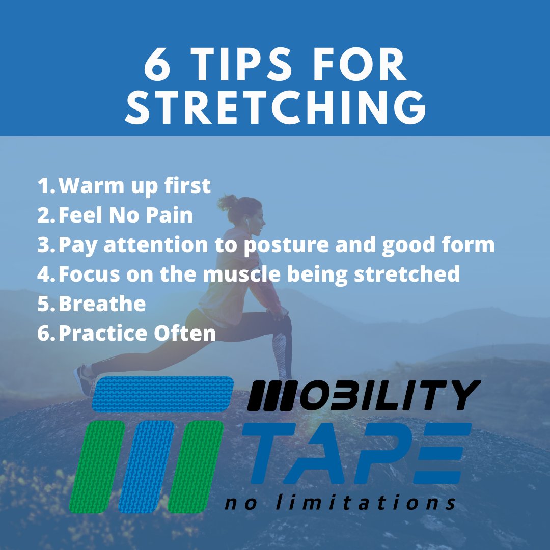 mobilitytape's tweet photo. Building stretching into your workout has many benefits including:
✅Keeping your muscles healthy
✅ Easier recovery
✅ Preventing injury

➡️ What type of stretches do you do to keep your body healthy? https://t.co/rvapIPHtlI