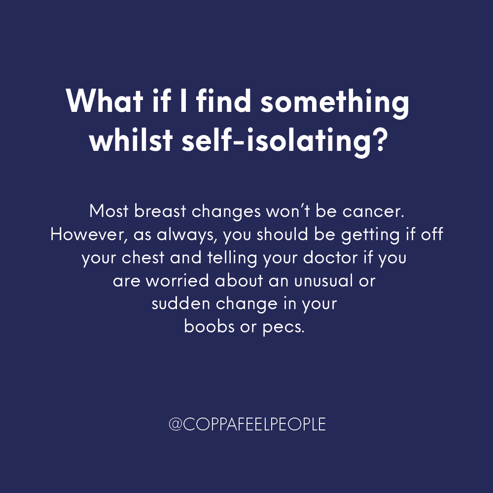 CoppaFeelPeople's tweet photo. We know some of you might be having concerns around seeing a doctor
during self-isolation, so in honour of #WorldHealthDay we'll pulled together some guidance around what to do if you notice a symptom or are worried about an unusual or sudden change in your boobs or pecs. https://t.co/D7HBBzPape