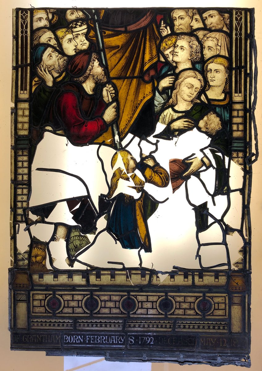 DerekHuntArtist's tweet photo. Starting new conservation of badly damaged 1876 Clayton & Bell window from the magnificent St Wulfram’s Church in Grantham, part funded by @WorshipGlaziers #stainedglass #glassconservation #traditionalcraftsmanship #worshipfulglaziers https://t.co/mJY5pMWnfp