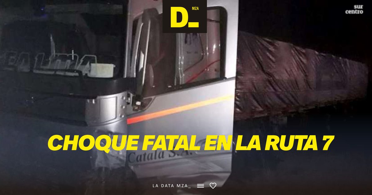 LADATA5's tweet photo. Sucedió anoche en el kilómetro 1067 a la altura de Luján de Cuyo. En el lugar falleció un penitenciario que manejaba su auto y chocó de frente contra un camión Volvo.
@LujandeCuyo https://t.co/cgnvq5Rxnc