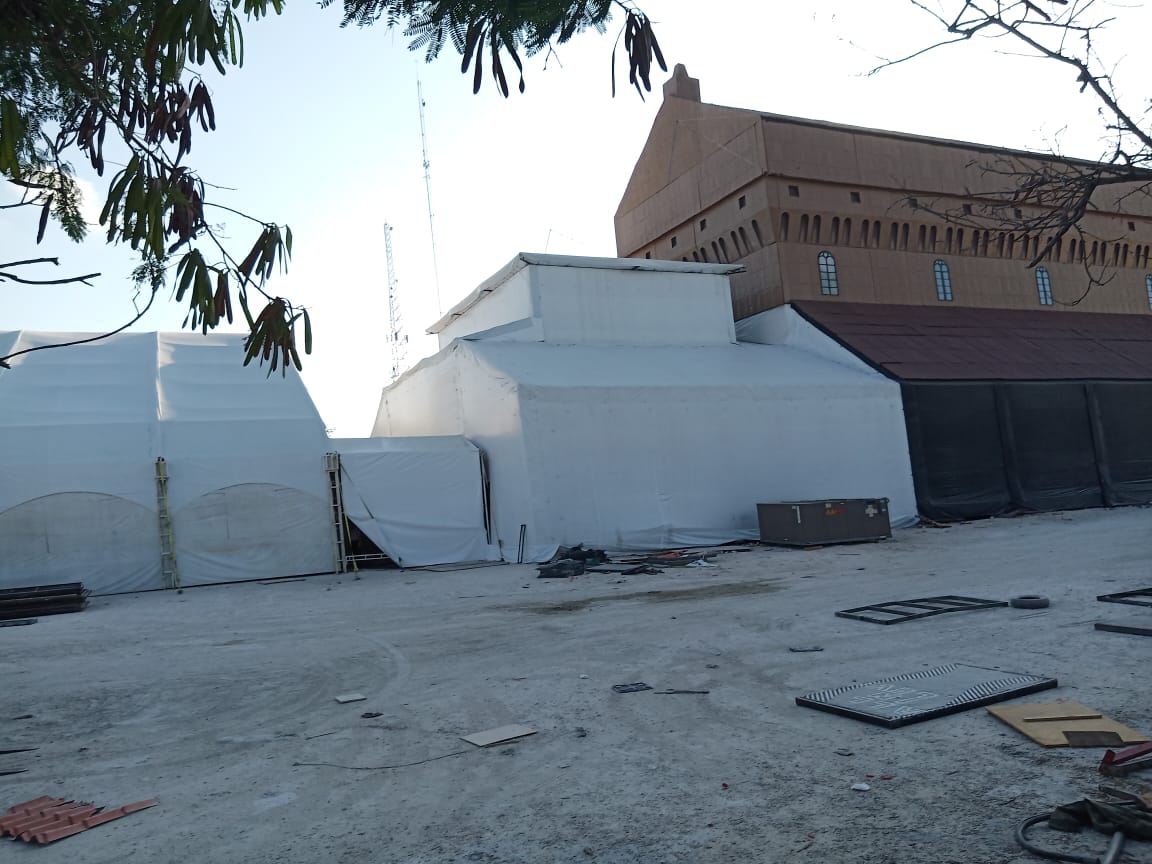 SIPSENOTICIAS's tweet photo. #SNCUN Avanza construcción de la réplica de ella Capilla Sixtina ubicada sobre avenida Kabah. https://t.co/mE2HhpPDxU