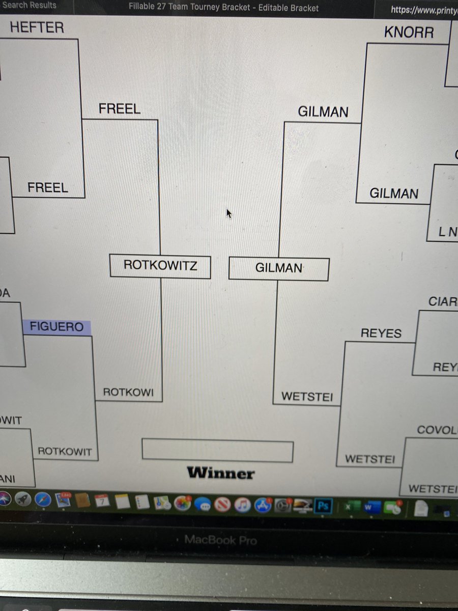 Championship game. Gilman vs Rotkowitz!
