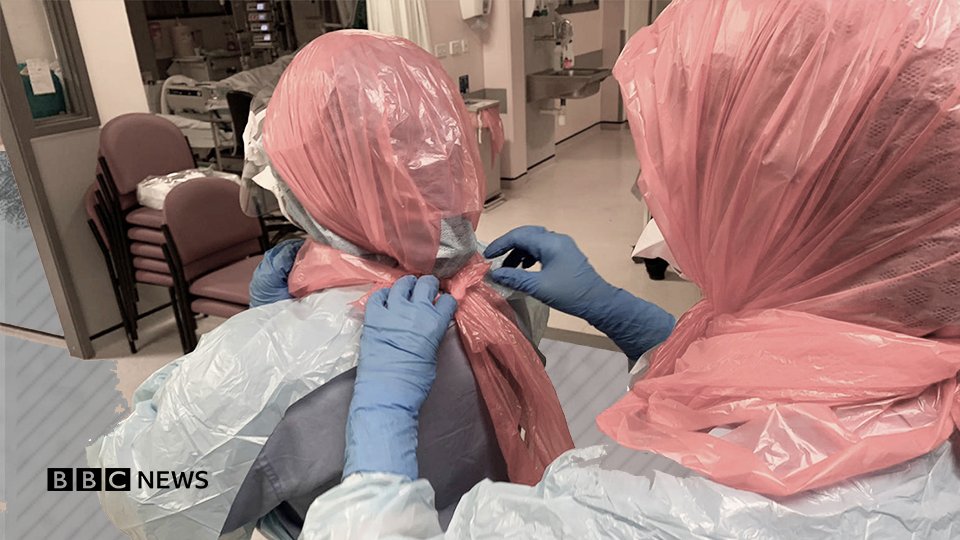 She says medical staff are having to make personal protective equipment out of clinical waste bags, plastic aprons and borrowed skiing goggles http://bbc.in/CoronavirusMasks