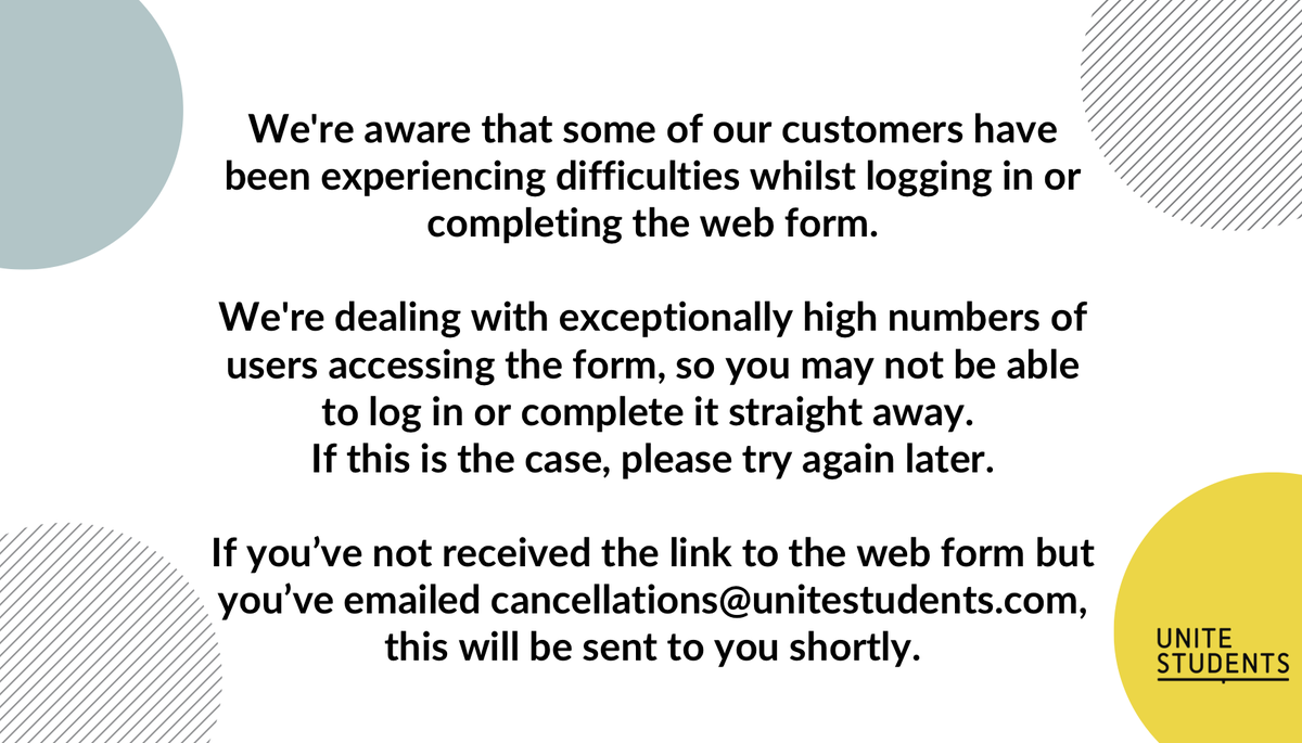 Unite_Student's tweet photo. We're really sorry if you're unable to access our web form right now. https://t.co/4J19kvi7ND
