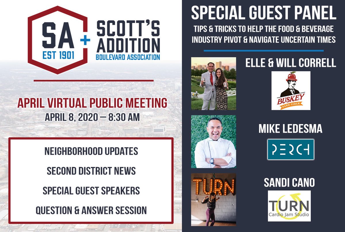 We've added a third panelist to tomorrow morning's SABA public meeting and panel discussion. Get tips and tricks from three neighborhood business owners on how you can pivot during the COVID-19 pandemic. Sign up via Zoom or watch via Facebook Live: us04web.zoom.us/webinar/regist…