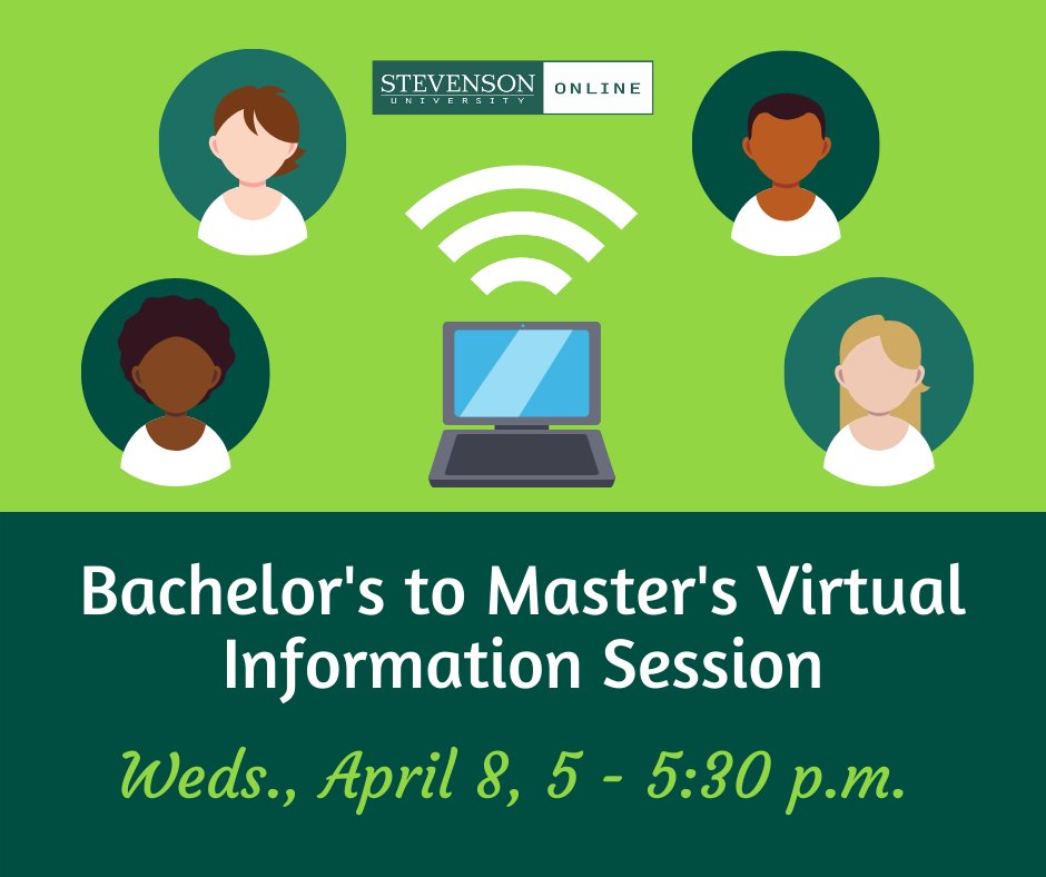 Join our enrollment team TOMORROW as we discuss how current <a href="/StevensonU/">Stevenson University</a>  students can save time and money while completing their bachelor's degree and pursuing their master's. RSVP here: bit.ly/2UPFOTR
