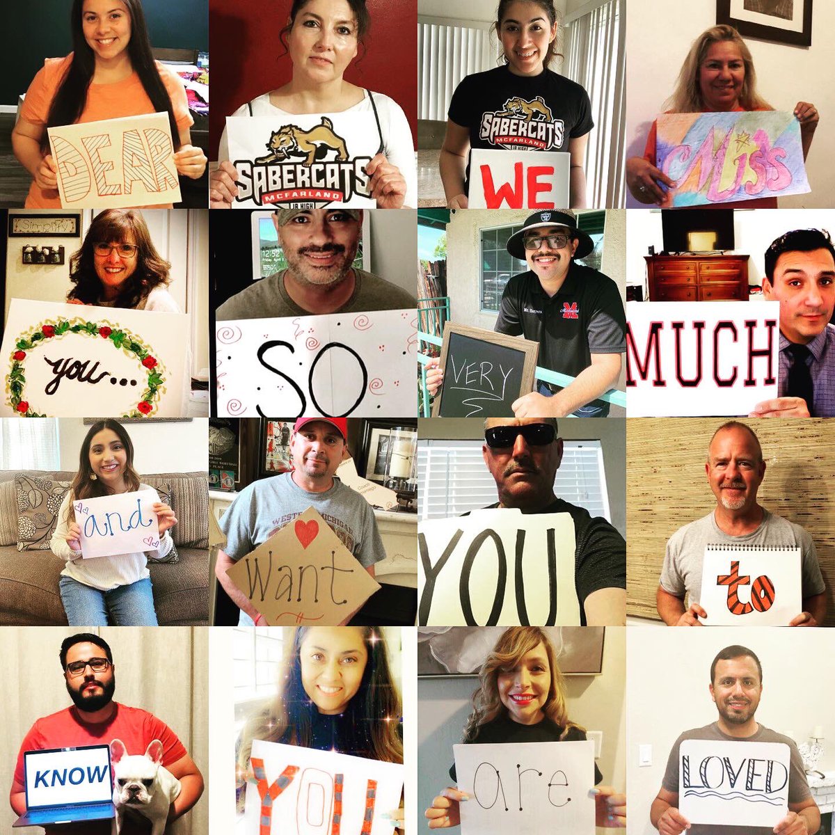 Dear Sabercats we miss you so very much and wanted you to know you are loved!