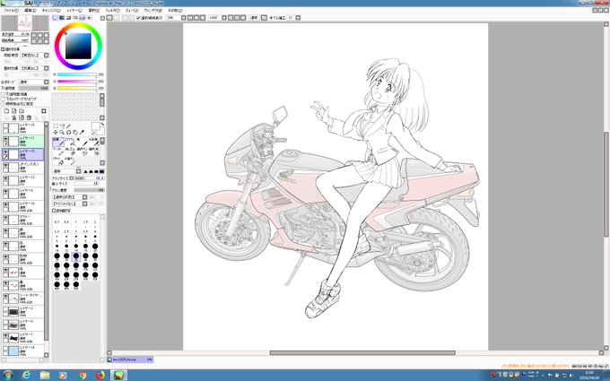 線画ひとまずしゅーりょー。いつもより顔つきが幼くなってしまった気がするがまあいいか。あとは塗りながら調整しよう。 