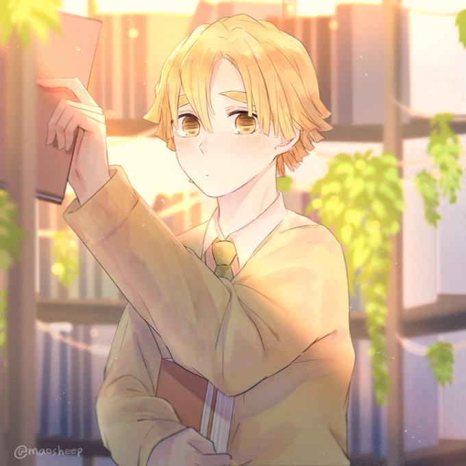 mao阿羊@忙碌低浮さんがTwitterに投稿した我妻善逸(鬼滅の刃)のイラスト。