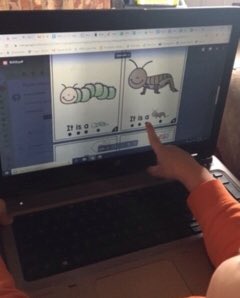 megphillips4k's tweet photo. Check out this picture of a 4K student reading his digital reader! So many early reading skills happening! #distancelearning #readingisfun https://t.co/7bJ6XhM1bz