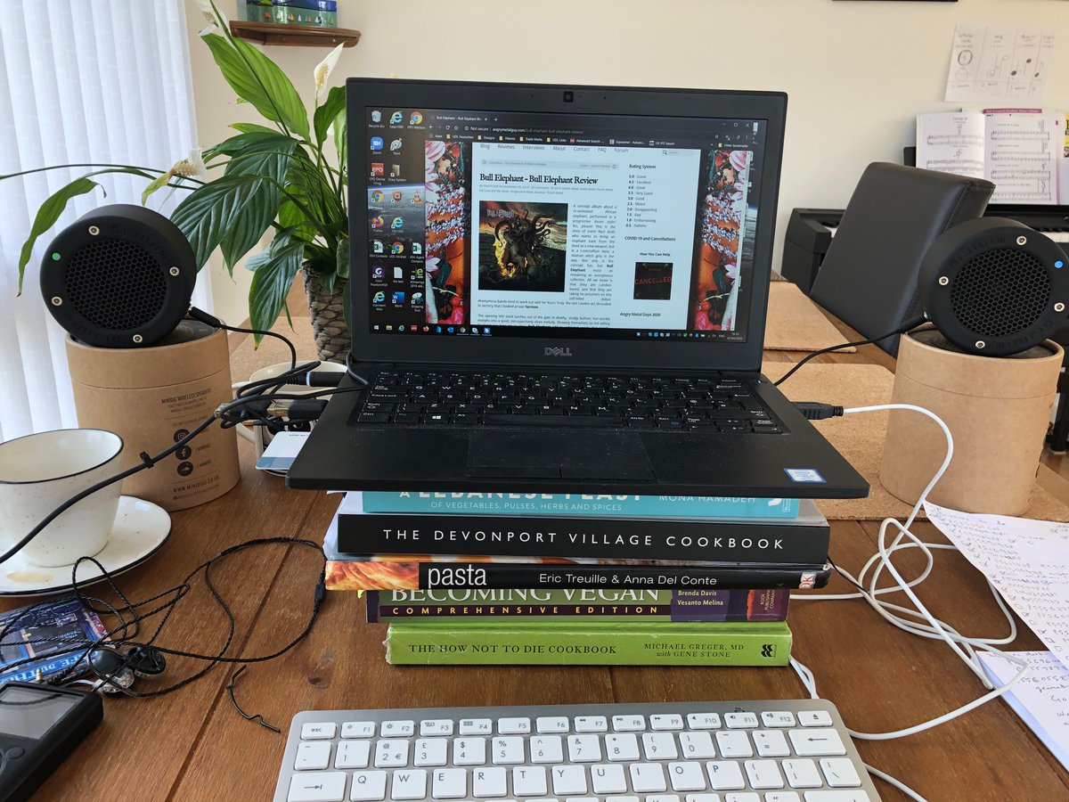MonsterworksUK's tweet photo. Working from home. Livin' the dream. Just got me a pair of @Minirigs 3 blue tooth speakers. They are a stereo pair that you can position wherever you like for a stereo image (the wires are just for charging). Best of all MADE IN UK. None of that deceptive "designed in XXX" shit. https://t.co/LoyXd5jtVh