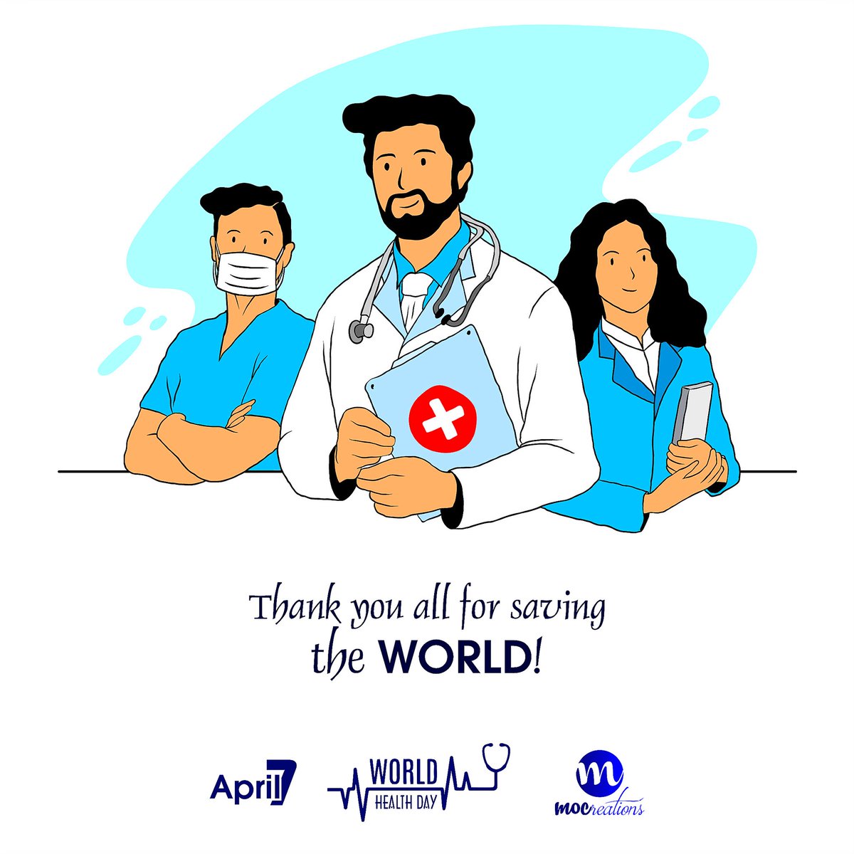MOCreationz_'s tweet photo. Thanks for standing bold in the frontline
#staysafe
#stayhealthy
#worldhealthday #April7
#worldhealthorganization
#moc
#mocreations https://t.co/G2g0gkDj1Q