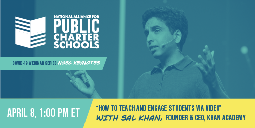 charteralliance's tweet photo. As part of our keynote speaker series and in light of #COVID19, learn how to teach and engage students via video with @khanacademy's Sal Khan! Register for tomorrow's webinar: https://t.co/qT1WqVCgQP #NCSC20 https://t.co/mu8QmQ7A9y