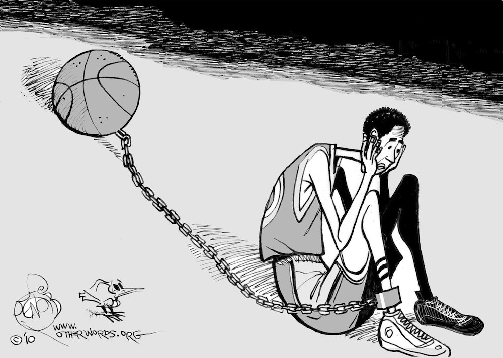 Adams_Shawntell's tweet photo. The NCAA "purchases" athletes. Some coaches refer to their players as their "property" which can be read as (coach = a slave owner). Are athletes just a profit? Is it all about the money/monopoly power? Is sports the modern day slavery? #UCR150 @rabea_qamar @MisssNallely https://t.co/39y81VnVAW