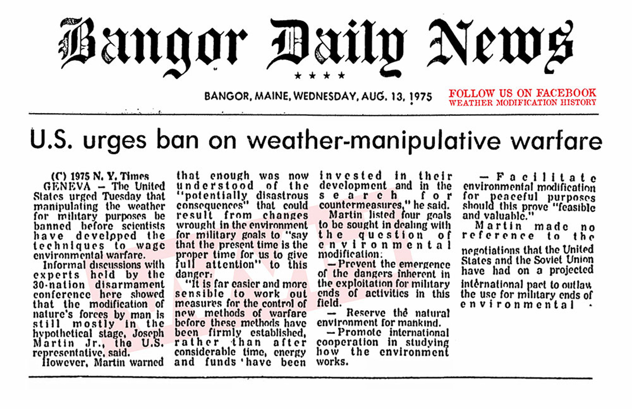 Conflict and Environment Observatory (CEOBS) on Twitter: "While ENMOD banned the military use of environmental modification techniques, it has never realised its full potential. Importantly for the issue of #geoengineering it doesn't