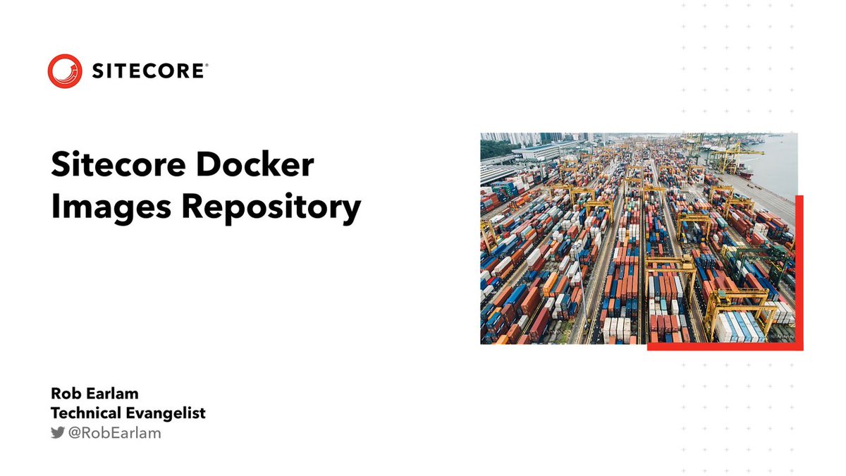 Sitecore's tweet photo. In this second episode of our Docker series, @RobEarlam looks at the open-source GitHub repository of Docker images contributed by the community. Rob shows how to use this repo, and the scripts provided, to build the images you need. https://t.co/q9xlO1gvQJ https://t.co/rystQs2T2o