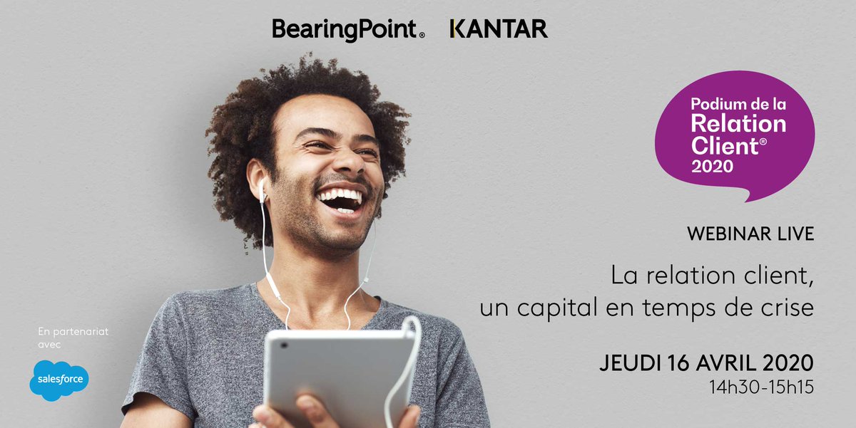 KantarFR's tweet photo. [#PRC2020] La relation client, un capital en temps de crise.
Ne manquez pas le webinar du Podium de la Relation Client® le 16 avril à 14h30, avec la participation de directeurs généraux d’entreprises lauréates !
https://t.co/OGGsdCk7pO

@BearingPoint_FR #ParlonsRelationClient #KI https://t.co/JpewrTWqpm