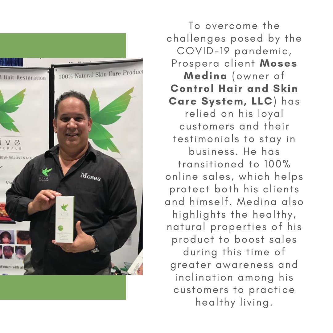 ProsperaUSA's tweet photo. #TampaTuesday – 👉 Moses Medina, owner of Control Hair and Skin Care System, has found an opportunity amidst the chaos to increase results for his small business 💰 🤗
#ProsperaUSA #ProsperaClient https://t.co/OTH86djivT