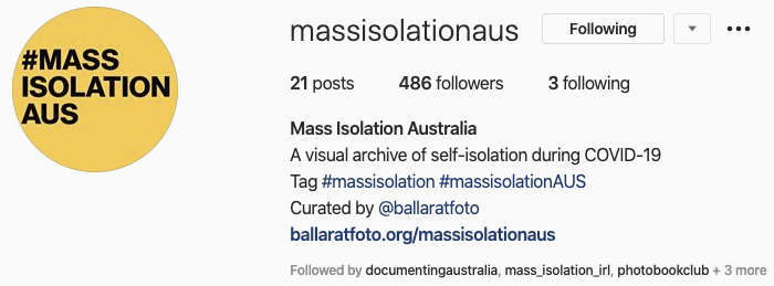 PhotoMuseumIRL's tweet photo. Welcome to the #massisolation project to our friends in Australia. https://t.co/VrmsTYJtnJ
@GOP_Ireland
To participate on Instagram, use #massisolation and #massisolationAUS, or send your submissions to @massisolationaus https://t.co/9ApH3Rvzic