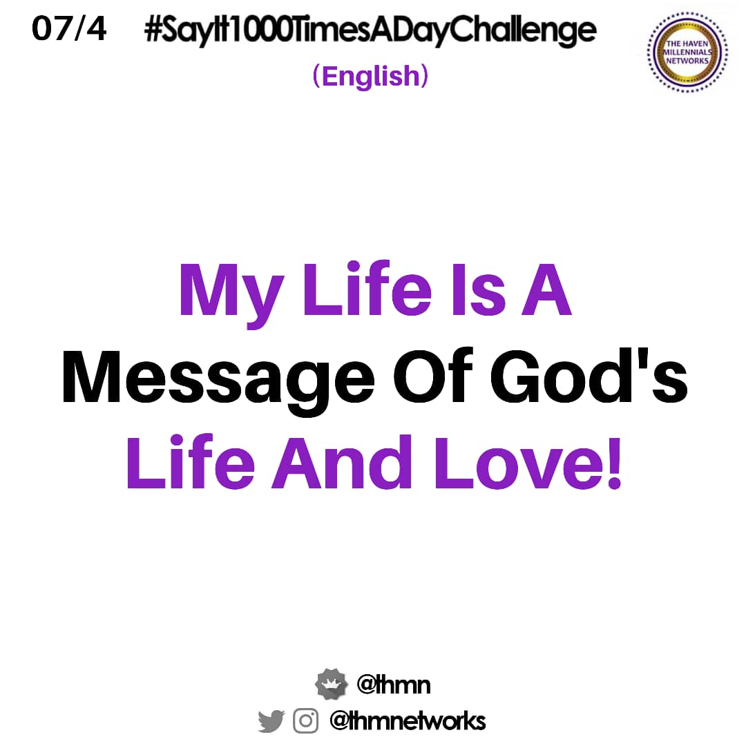 sayit1000times's tweet photo. My Life Is A Message Of God's Life And Love

#SayIt1000TimessADayChallenge
#SayIt1000TimesADay
#MyAffirmationMyExperience #THMNetworks
#THMN
 #RaisingFinancialGiants #GodsAnswerToTheNeedForTrueLeaders
 #Godman
 #wisdom #Financial #powerbreakfast #MondayThoughts https://t.co/R4rtGZGMQD