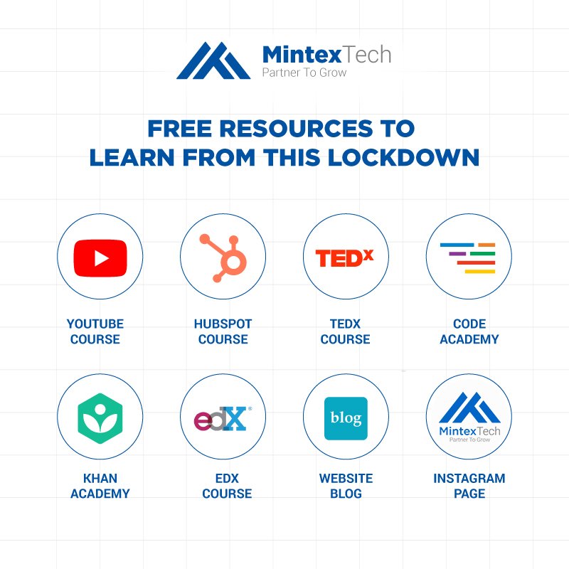 mintex_tech's tweet photo. Whether you’re five or ninety five, the internet has a lot to offer. Particularly in times of lockdown, their are endless resources to learn from. 
#YouTube #HubSpot #Tedx #CodeAcademy #KhanAcademy #EDX #Blogger #MintexTech #WorkingFromHome #LearningTogether #Covid #ITStaffing https://t.co/BNnJeP2EQ8
