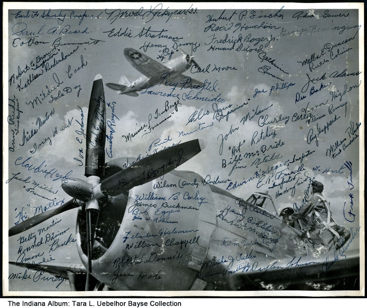 HistoricInd's tweet image. On April 7, 1942, Republic Aviation Corporation broke ground on a P-47 "Thunderbolt" manufacturing plant in Evansville. Throughout the war, the factory produced over 6,000 of the fighter planes. Photo courtesy of @IndianaAlbum.