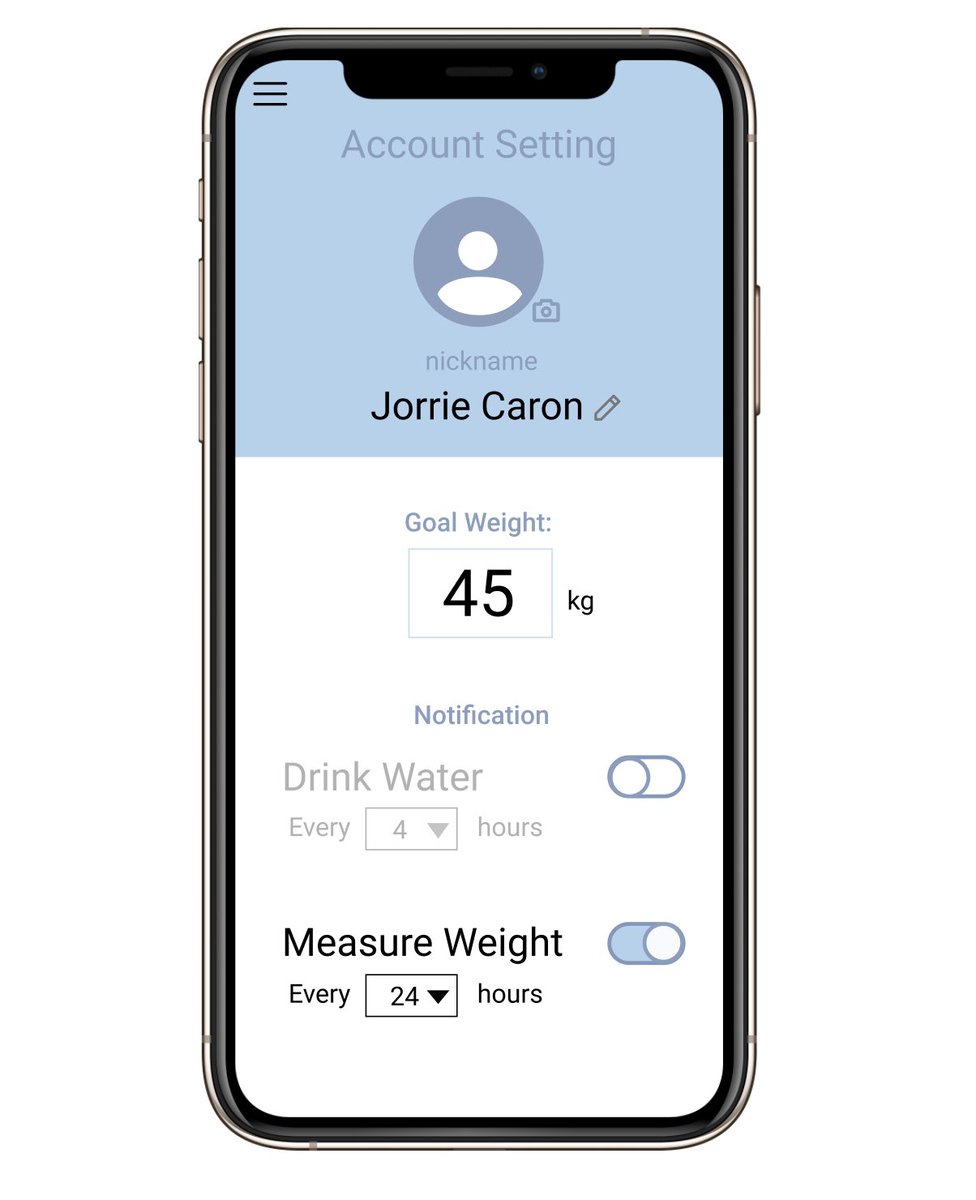 sana7989's tweet photo. I really want to write an app for my diet and the app will have the function of telling me when to drink and can record my daily weight and exercise.
#DailyUI #006 #settingpage https://t.co/k1iABRaYSw