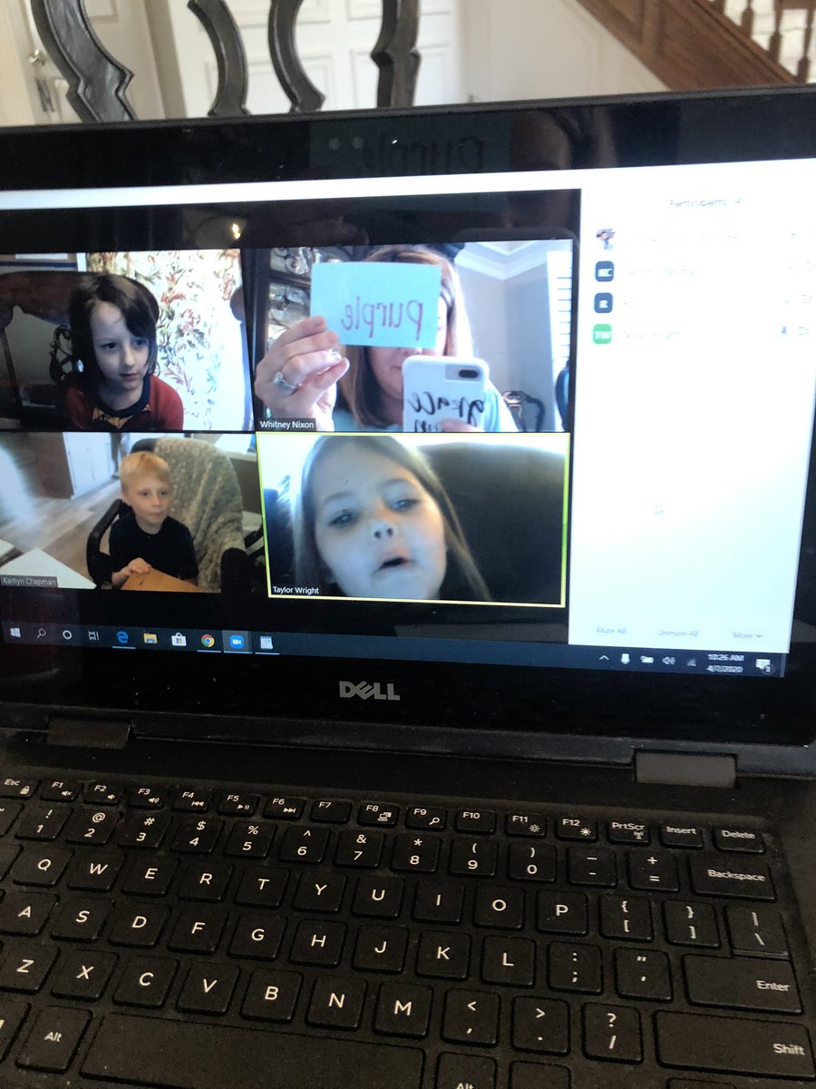 wqnixon's tweet photo. Small group kindergarten instruction from my dining room! So proud of these kiddos! So proud to be an Arab Primary School teacher! #alschoolscontinuelearning #acsstrong #acslimitless https://t.co/BY7GFsMcbk