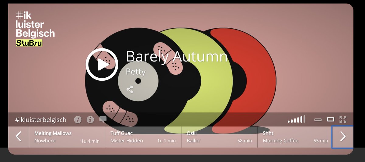 Merci <a href="/stubru/">StuBru</a> 😍 #ikluisterbelgisch in het goede gezelschap van <a href="/Shhtband/">Shht</a>, Melting Mallows, Tuff Guac en Oski! 🇧🇪

🎧 spoti.fi/BarelyAutumnLi…