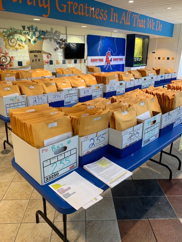 KearyPender's tweet photo. Student materials are organized and ready for home delivery today! Thank you to our transportation department and volunteers #pystrong https://t.co/7nGukdgzpE