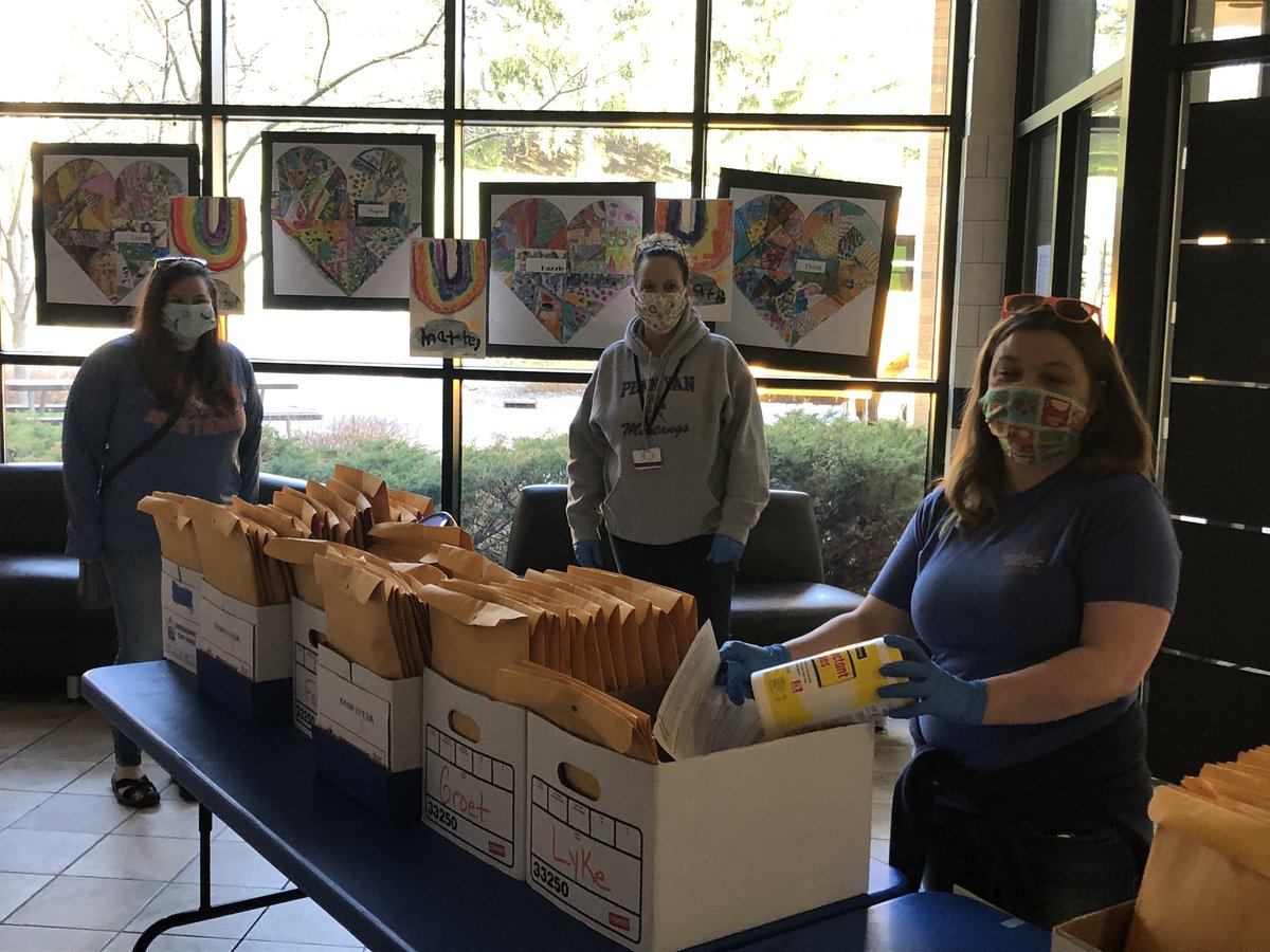KearyPender's tweet photo. Student materials are organized and ready for home delivery today! Thank you to our transportation department and volunteers #pystrong https://t.co/7nGukdgzpE