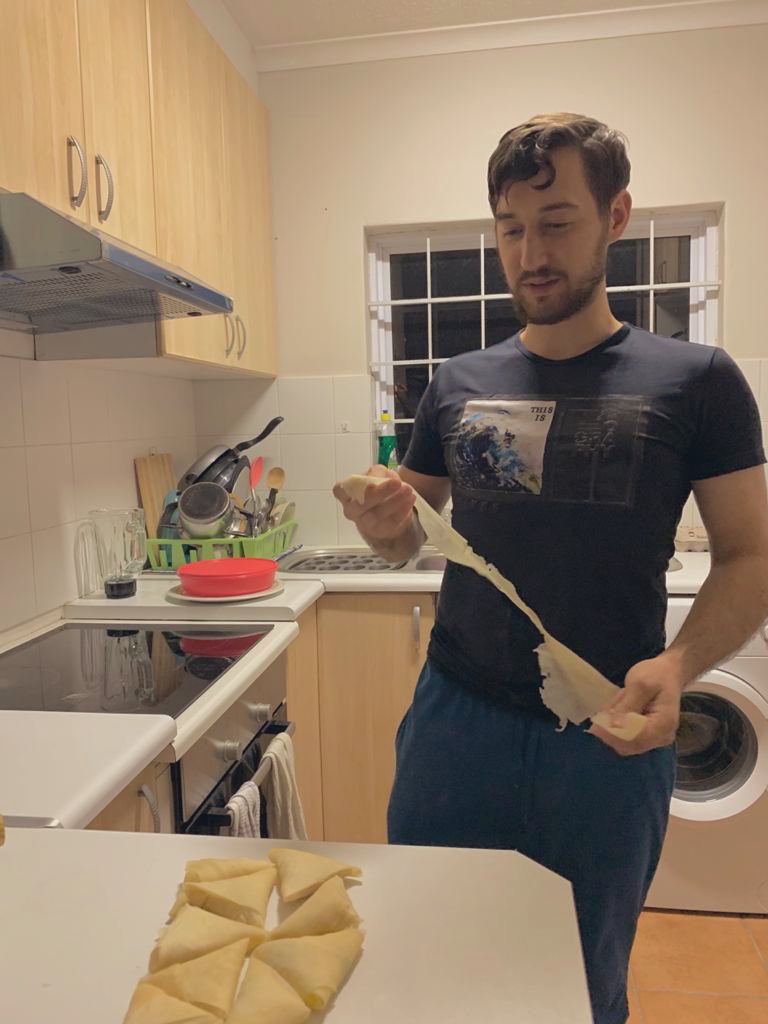 brandonkbooth's tweet photo. Guess who made samoosas? From scratch! #lockdownmenu https://t.co/QXDf9Z4x5p