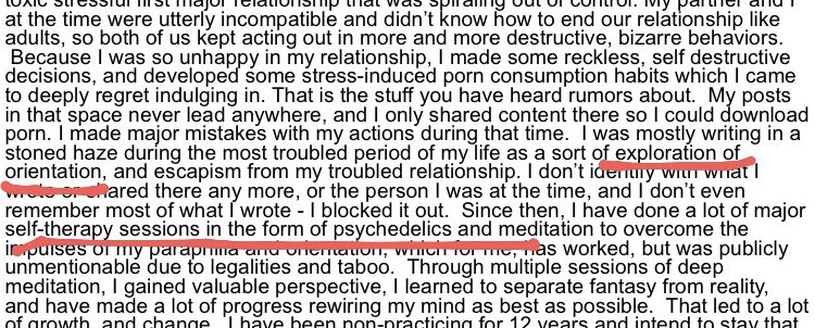 Please, for the love of god, get some real therapy. Drugs are not akin to getting actual professional help. If wild__life actually showed that she really sees what she did was wrong and is actively trying to get help for it, I would understand the apologists maybe a bit more-