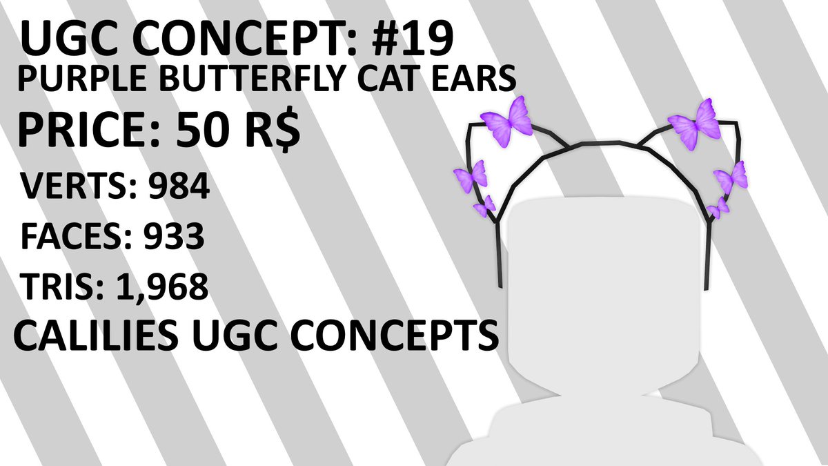 Calilies On Twitter Purple Butterfly Cat Ears Ugc Concept Price 50r Roblox Robloxdevrel Robloxugc Ugc Ugcconcept Roblox - roblox cat ear code