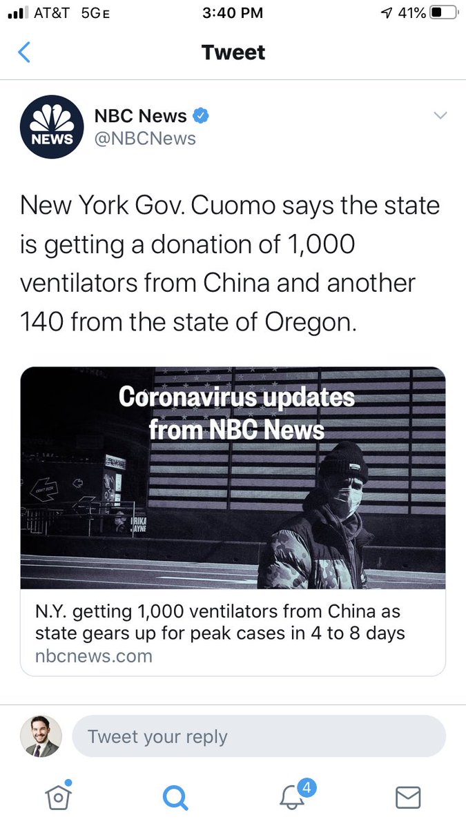 Chinese ventilators make their way to New York. TBD if they won’t work but, if history is any guide, surely they won’t, just like in every other country.