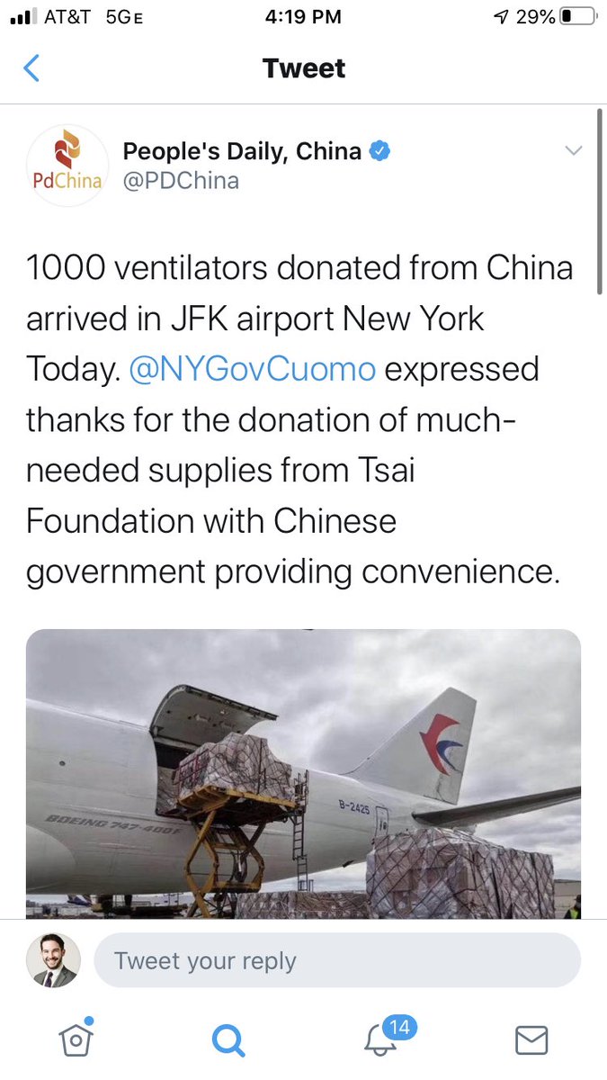 Chinese ventilators make their way to New York. TBD if they won’t work but, if history is any guide, surely they won’t, just like in every other country.