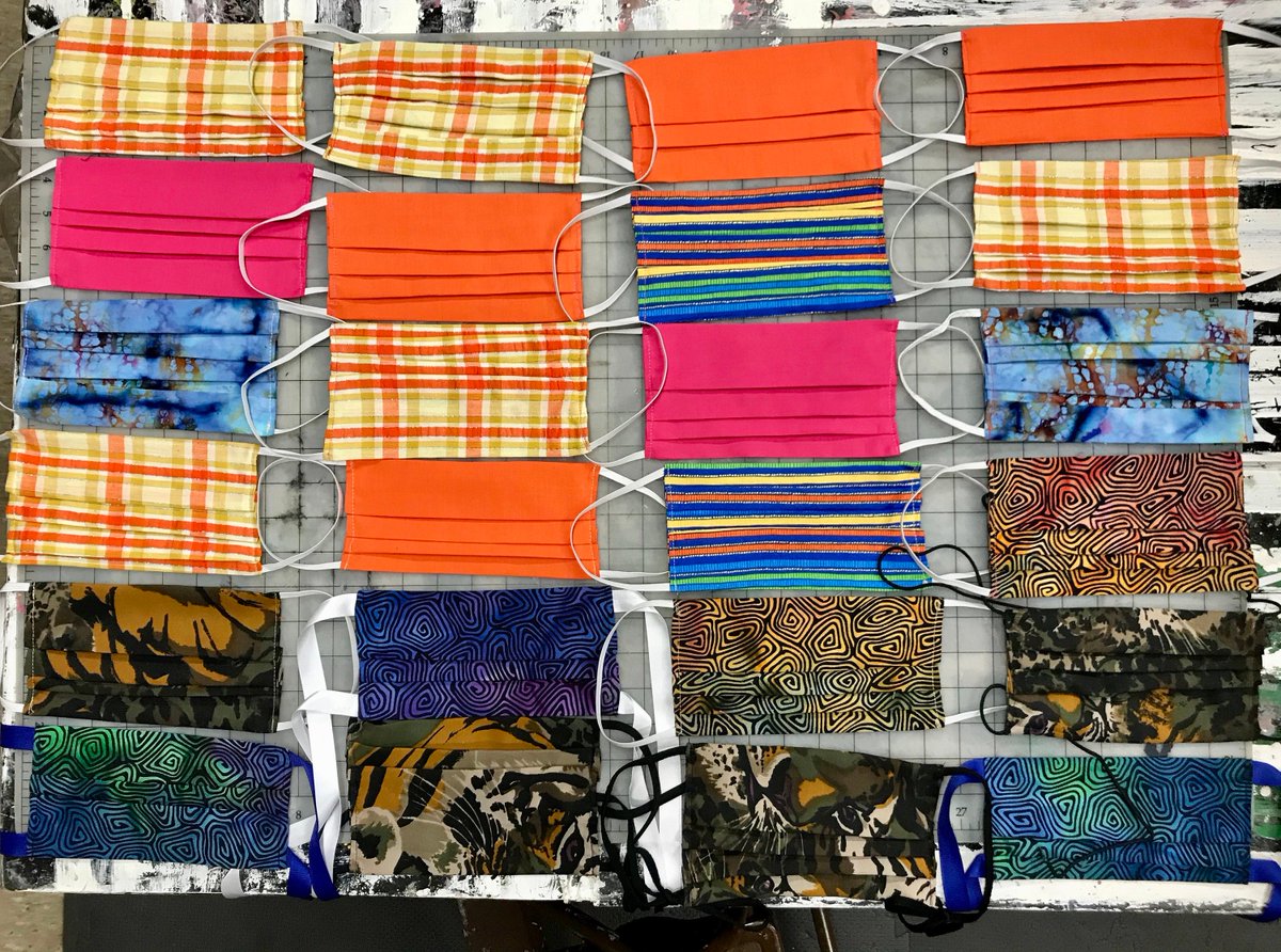 owaji's tweet photo. Random Two-layer hand sewn Face Masks with insert for filters. https://t.co/o0qp5Rm4w8