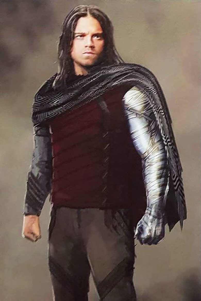 The White WolfMixing with Wakanda culture and his WW2 outfit here's Infinity War's concept for Bucky White Wolf costumeSome of them are very inspiring and good looking