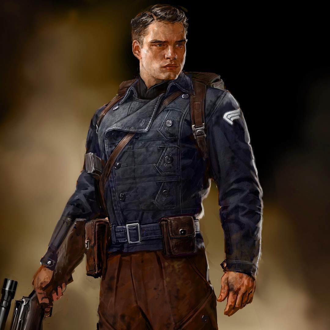 First Avenger's BuckyNothing to say about it don't find any concept about a comic book accurate look of Bucky during WW2
