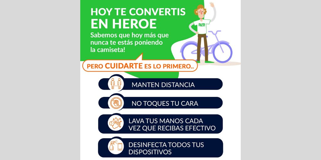 ¡Hoy más que nunca necesitamos que estés bien y sigas adelante! Cuidate, cuidanos.
#coronavirus #COVID19 #UnidosPorArgentina #UnidosPorChile #Rappi
#Glovo #pedidosya