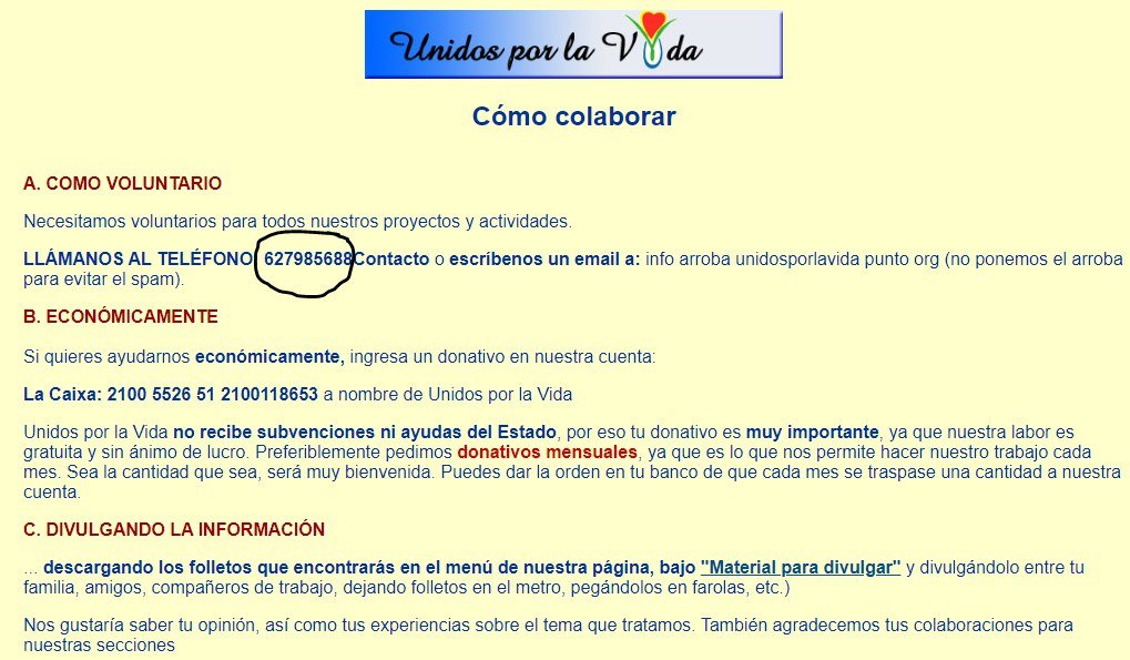 El hecho es que cuando VOX ha anunciado que donaría la subvención de su grupo parlamentario a asociaciones de víctimas del coronavirus, han surgido algunas iniciativas de origen extraño. He buscado en google el teléfono y flipa! Han quitado el primer apellido para despistar...