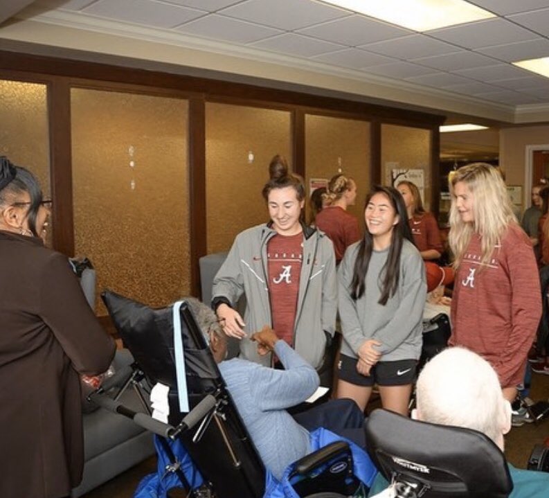 “Volunteering @ the VA Medical Center was awesome. We loved talking with patients & hearing their stories. They’re the reason we’re free to go to school & play soccer, so it was cool to say thank you to those who sacrificed to protect our country.” -Kat Rogers,  @AlabamaSoccer
